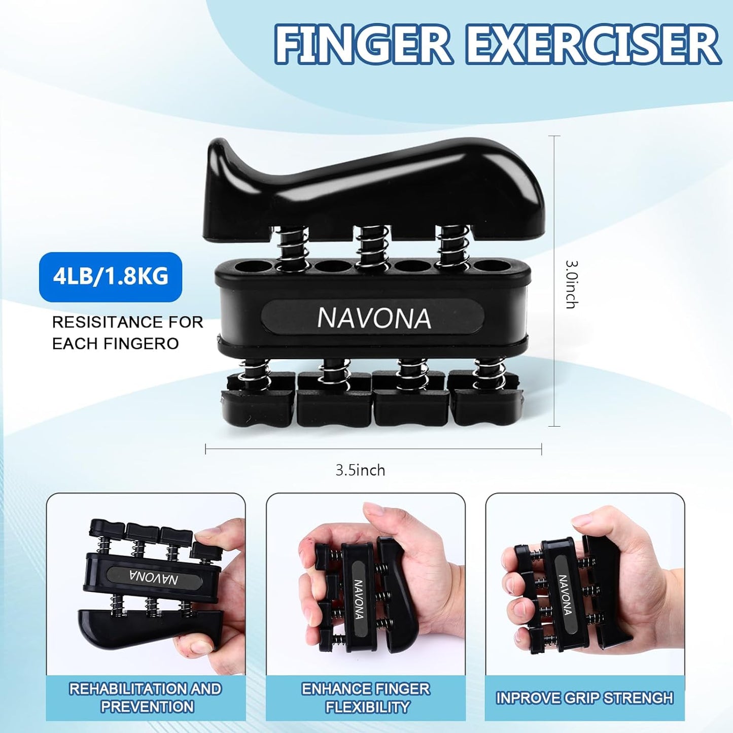 5 PCS Grip Strength Trainer Kit, Hand Gripper Strengthener, Forearm Strengthener