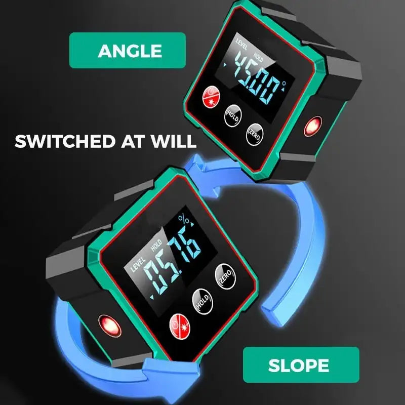 Magnetic Digital Angle Finder with Electronic Laser USB Rechargeable Protractor Level Angle Ruler Angle Measurement Inclinometer
