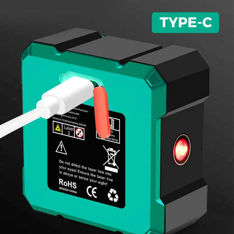 Magnetic Digital Angle Finder with Electronic Laser USB Rechargeable Protractor Level Angle Ruler Angle Measurement Inclinometer