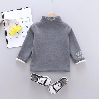 Toddler Boys Girls Sweatshirts Warm Autumn Winter Coat Sweater Baby Kids Long Sleeve Letter Print Tops for Children Clothes 2021