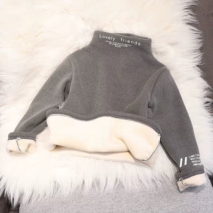 Toddler Boys Girls Sweatshirts Warm Autumn Winter Coat Sweater Baby Kids Long Sleeve Letter Print Tops for Children Clothes 2021